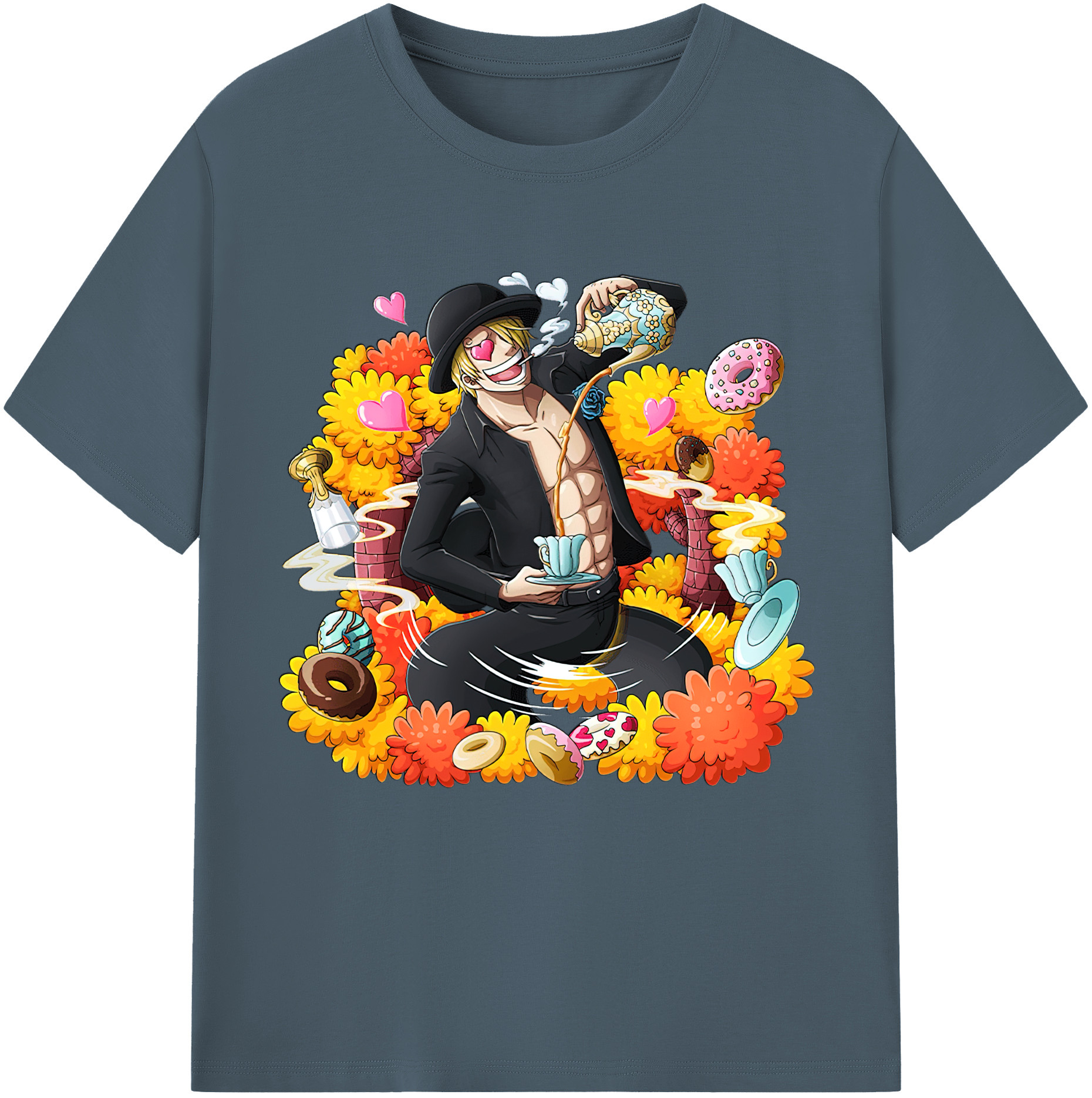 ワンピース サンジ ONE PIECE Sanji 綿100％半袖Tシャツ（フロントプリント）